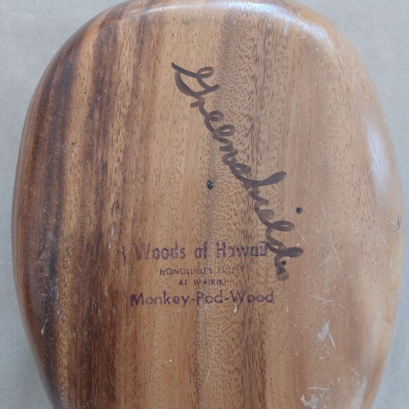 Hand-carved Large Vintage Pineapple Bowl Monkey Pod Wood Hawaii - Picture 3 of 8